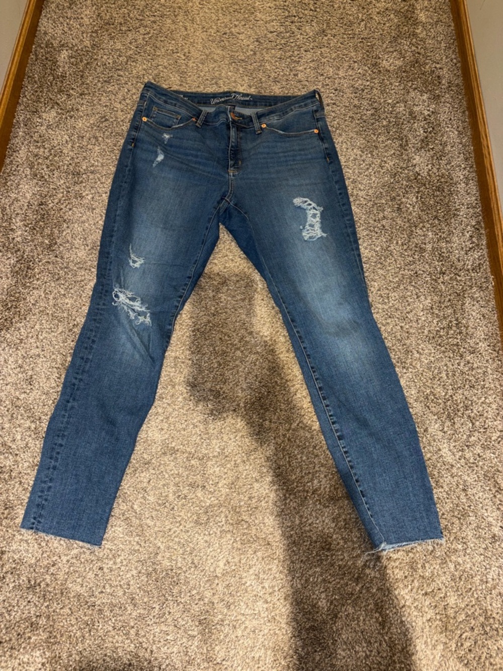 Universal Thread Distressed Dark Blue Skinny Jeans